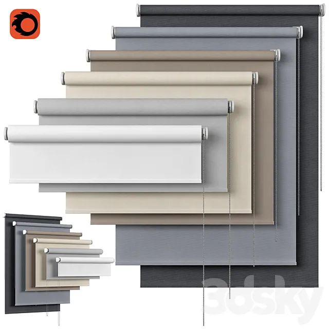 Roller Blind 20 | Sevilla blackout 3D Model Roller Blind 20 | Sevilla blackout 3D Model