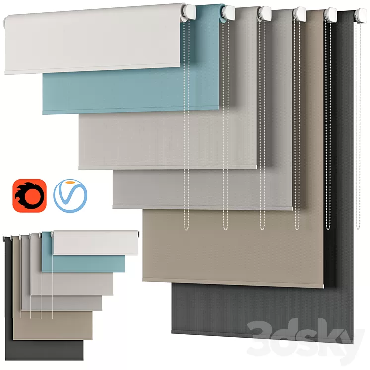 Roller Blind 72 | Sunbrella | SMART 3D Model Roller Blind 72 | Sunbrella | SMART 3D Model