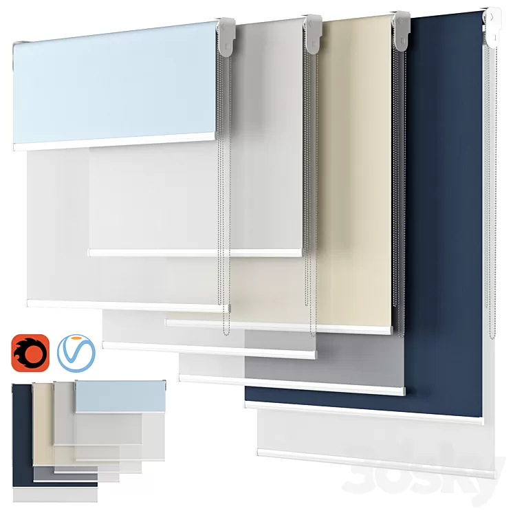 Roller Blind 83 | Dual Roller Shades | Blinds Direct 3D Model Roller Blind 83 | Dual Roller Shades | Blinds Direct 3D Model