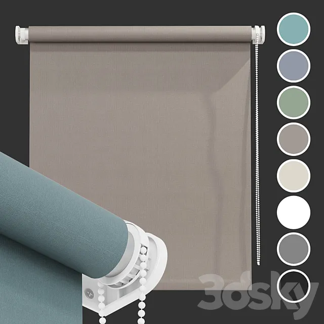 Roller blind in 8 colors 3D Model Roller blind in 8 colors 3D Model
