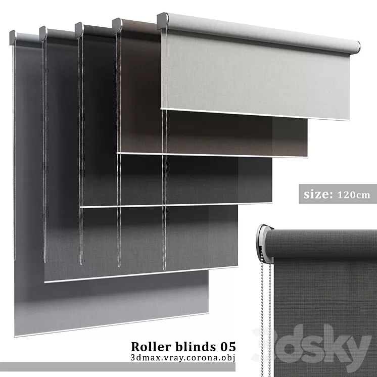 Roller blinds 05 3D Model Roller blinds 05 3D Model