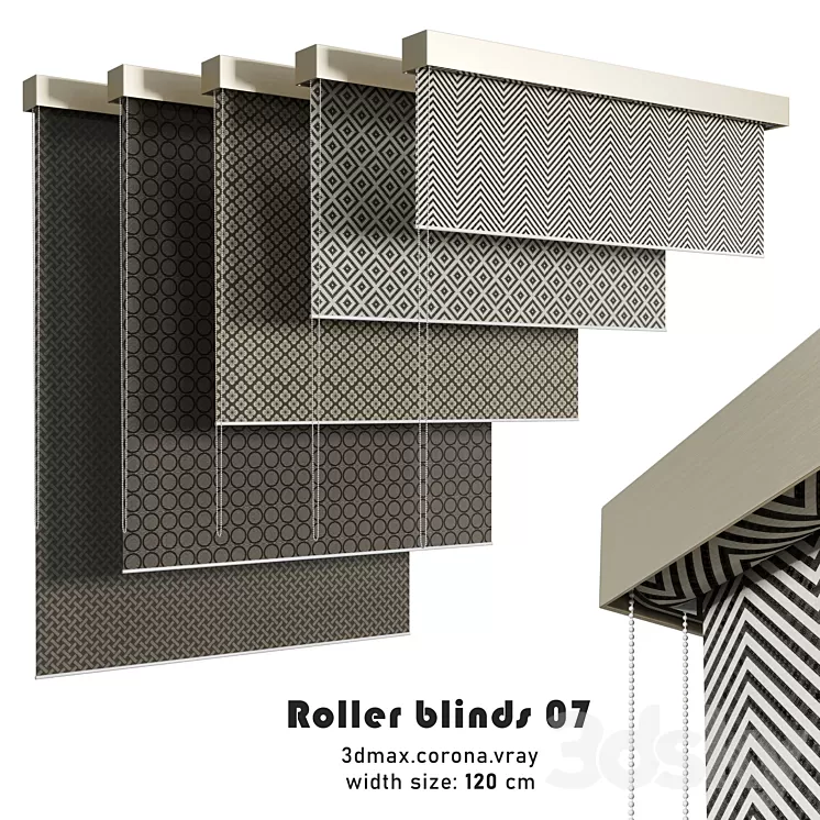 Roller blinds 07 3D Model Free Download