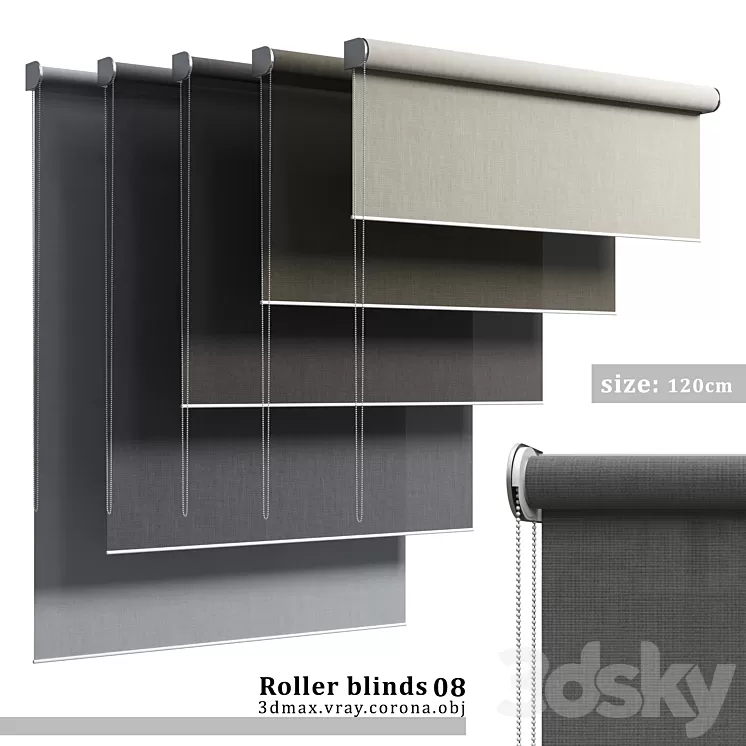 Roller blinds 08 3D Model Free Download