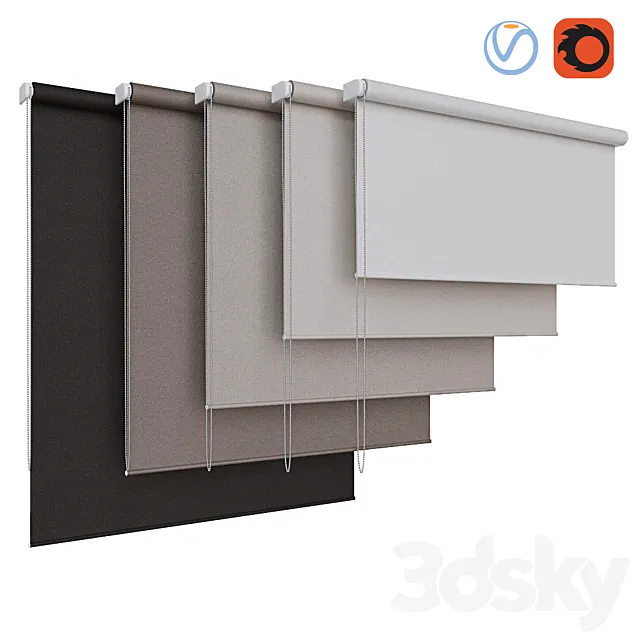 Roller blinds 3D Model Roller blinds 3D Model