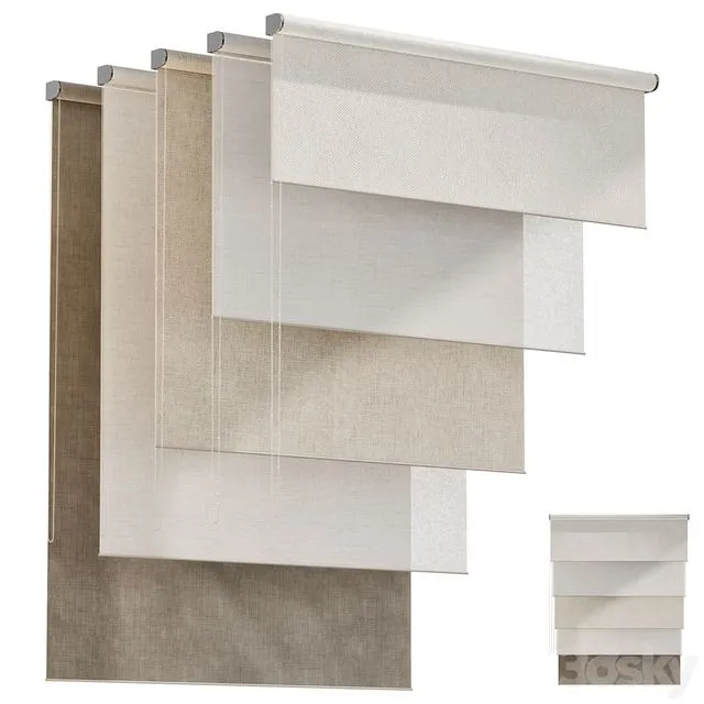 Roller blinds Curtains Roller blinds 3D Model