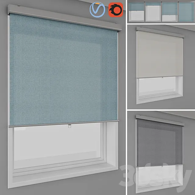 Roller blinds IKEA – TRETUR and window 3DModel Roller blinds IKEA – TRETUR and window 3DModel