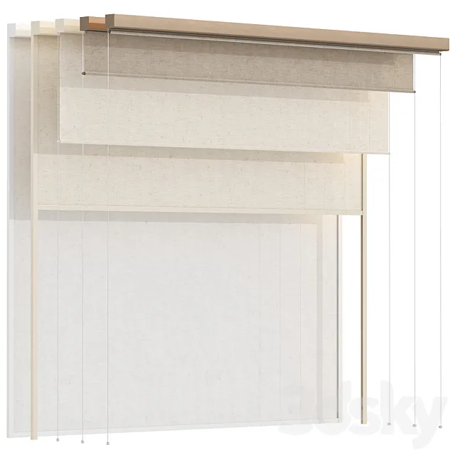 Roller Blinds Set 03 3D Model