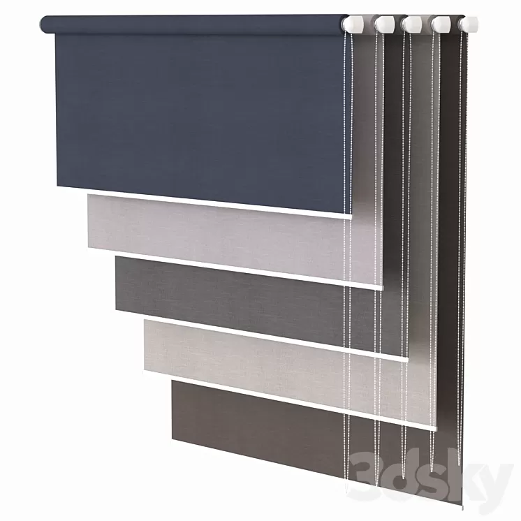 Roller blinds set 3D Model Roller blinds set 3D Model