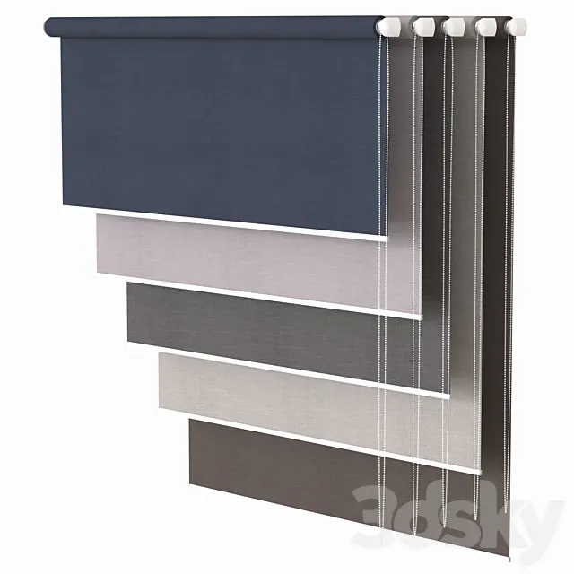 Roller blinds set 3DModel Roller blinds set 3DModel