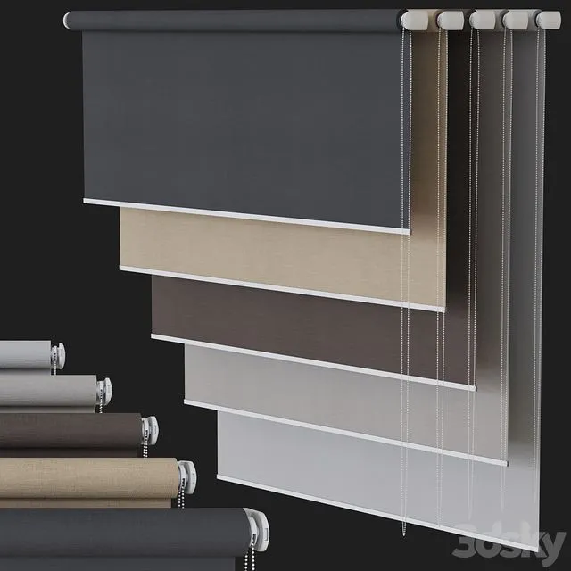 Roller blinds set №2 3D Model
