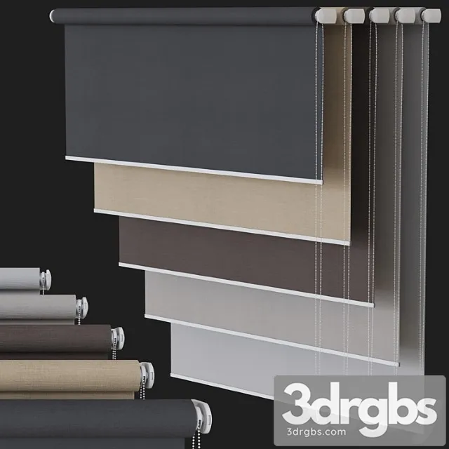 Roller blinds set №2 3D Model Download