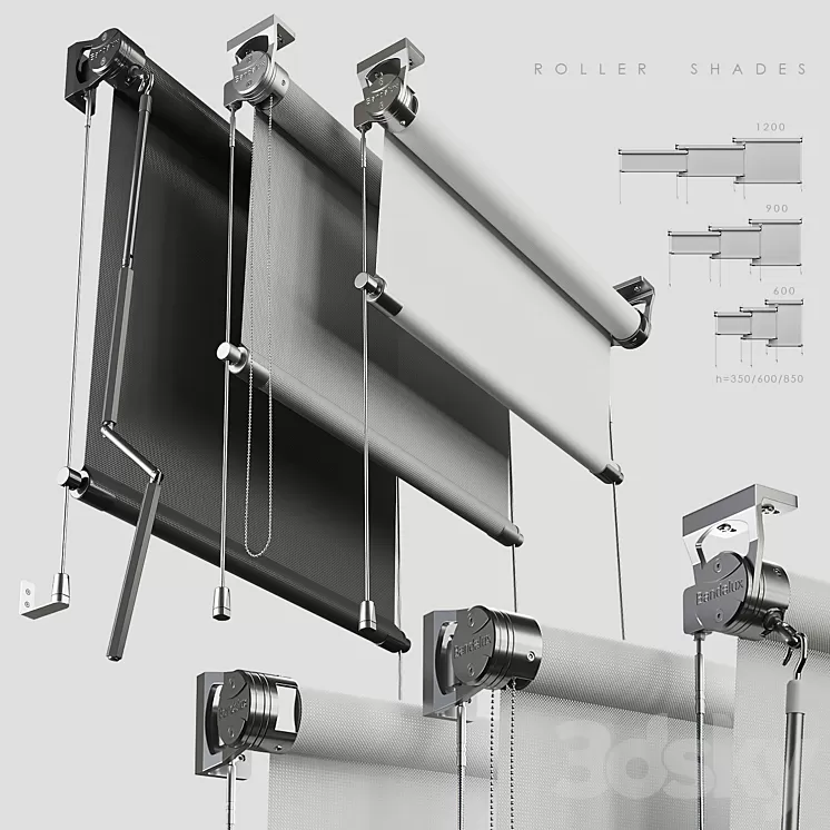 Roller Shades 3D Model Roller Shades 3D Model