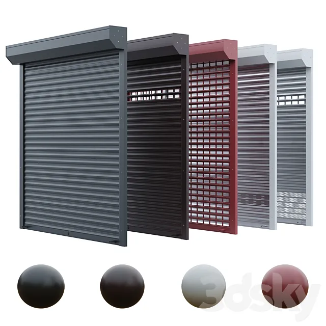 Roller shutter for garage 3D Model