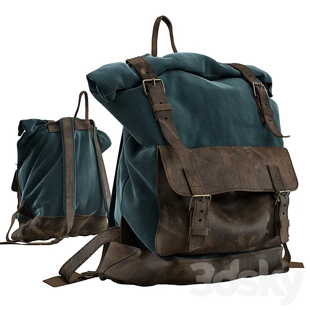 Rolltop backpac 3DModel Rolltop backpac 3DModel