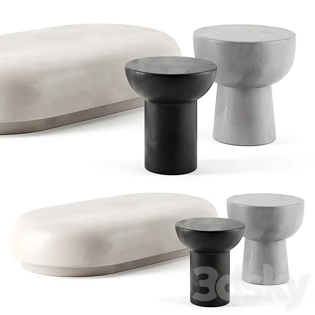 ROLY-POLY tables by Faye Toogood 3D Model