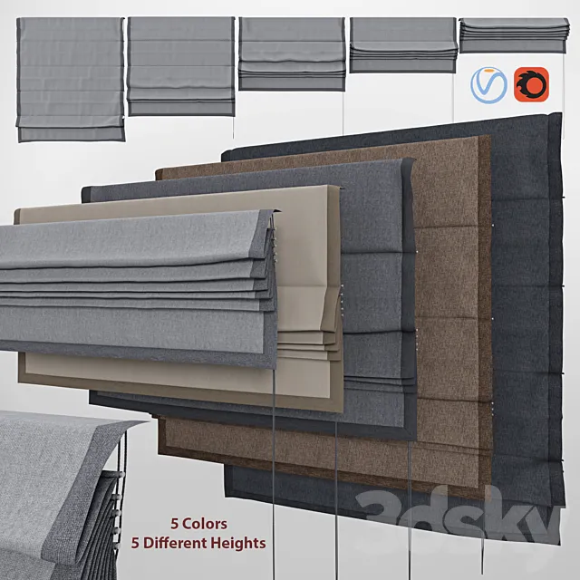 Roman Blind 1 3D Model Roman Blind 1 3D Model