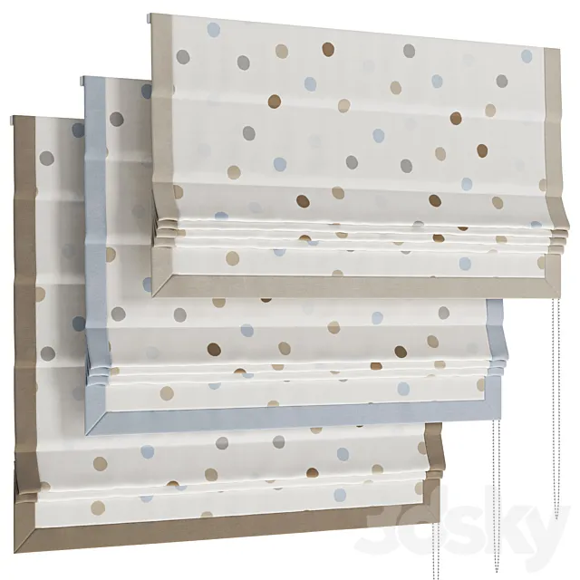 Roman blind 13 for kids room 3D Model Roman blind 13 for kids room 3D Model