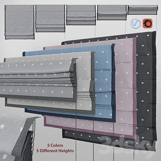 Roman Blind 2 3D Model Roman Blind 2 3D Model