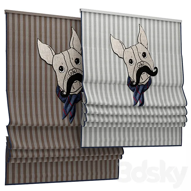 Roman blind 81 for children’s room 3DModel