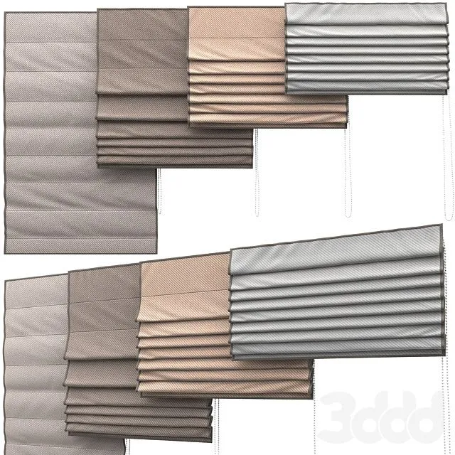 Roman Blind 9 set 3D Model