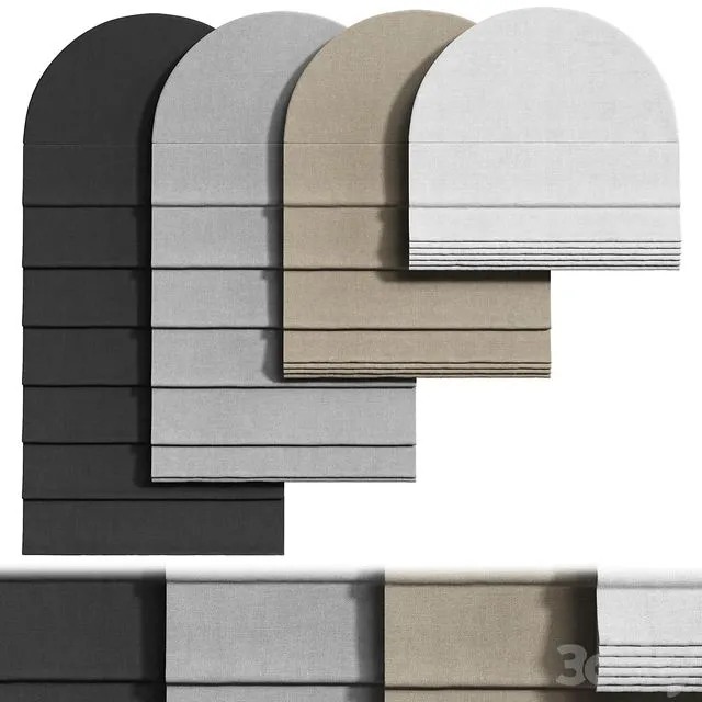 Roman blind for an arched window 3D Model Roman blind for an arched window 3D Model