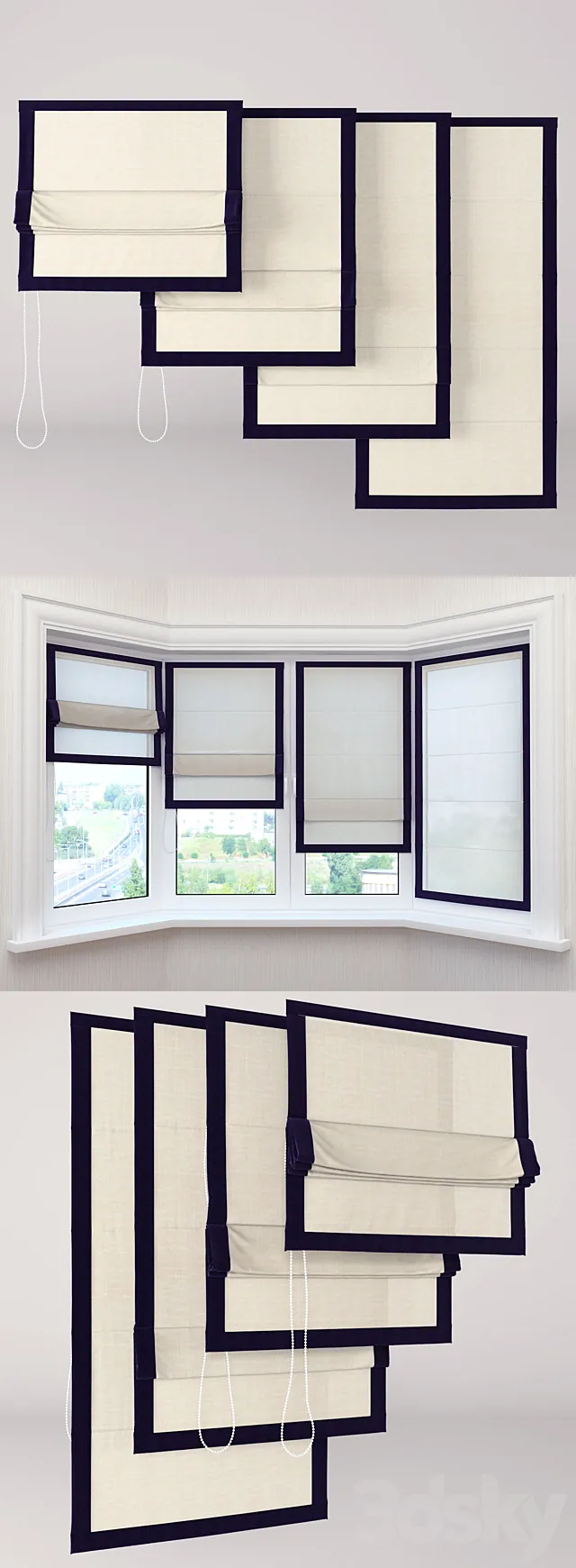 Roman blinds 11 3DModel