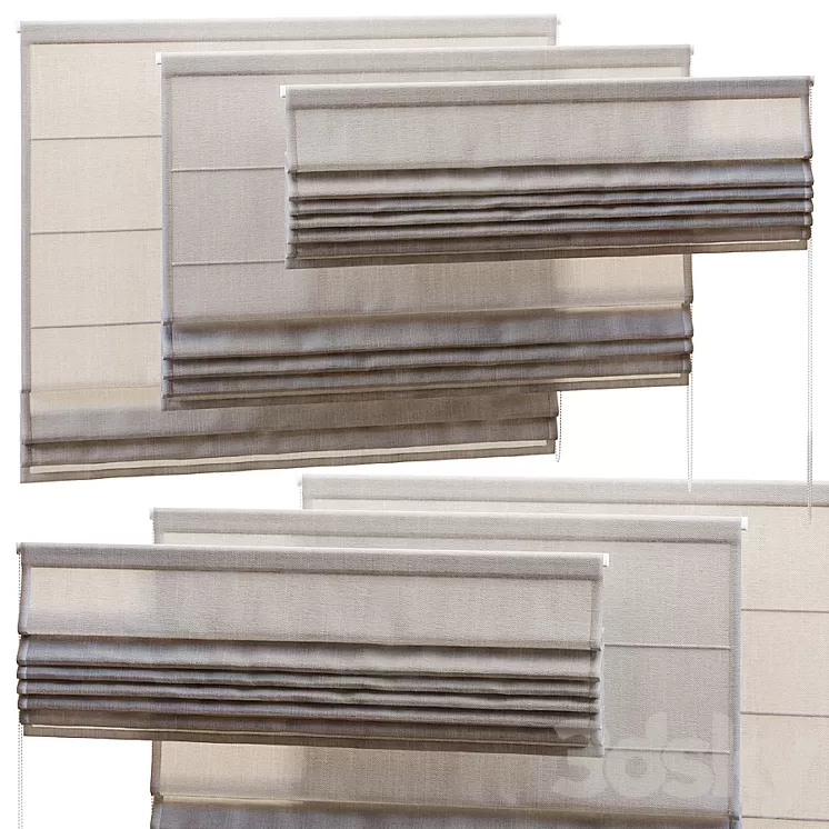 ROMAN BLINDS 1200mm 3D Model ROMAN BLINDS 1200mm 3D Model