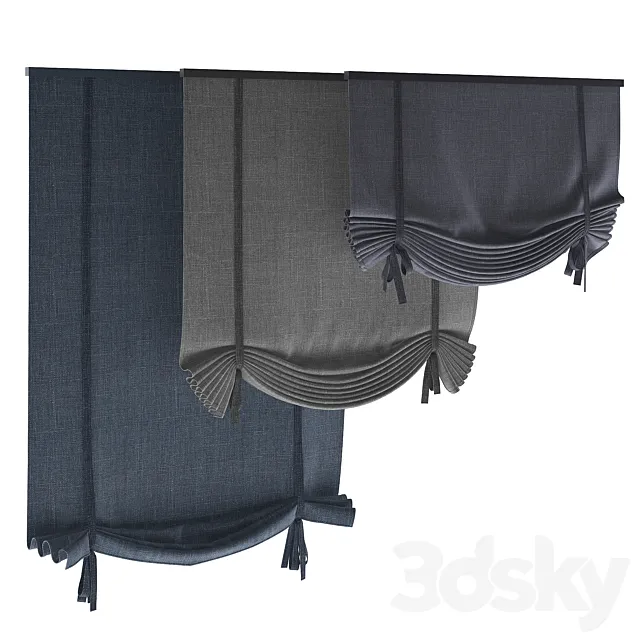 Roman blinds 14 3D Model Roman blinds 14 3D Model