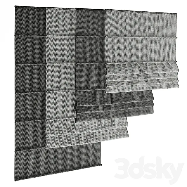 Roman Blinds 17 3D Model Roman Blinds 17 3D Model