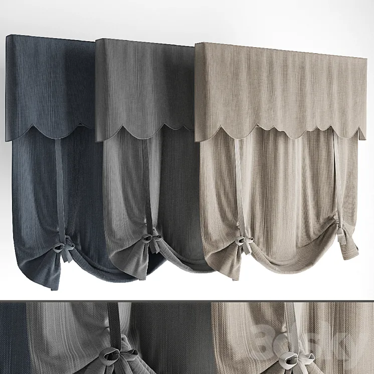 Roman blinds 20 3D Model Free Download