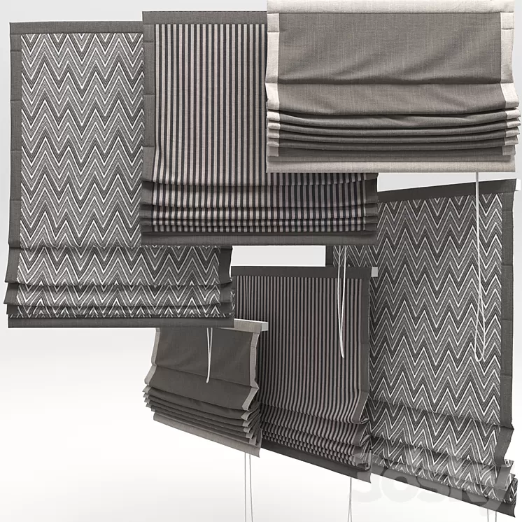 Roman Blinds 3D Model Roman Blinds 3D Model