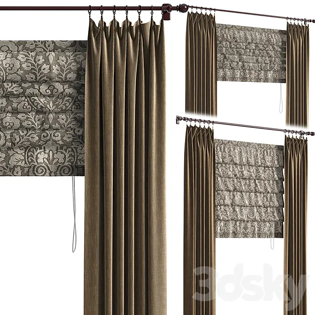 Roman blinds 4 3DModel Roman blinds 4 3DModel