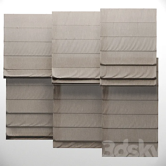 Roman Blinds 6 3D Model Roman Blinds 6 3D Model