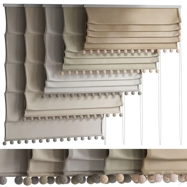 Roman blinds for the nursery 3D Model Roman blinds for the nursery 3D Model