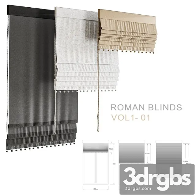 Roman Blinds Vol1 01 3D Model Download