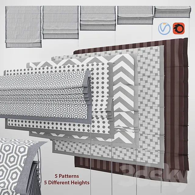 Roman curtain 3 3D Model Roman curtain 3 3D Model