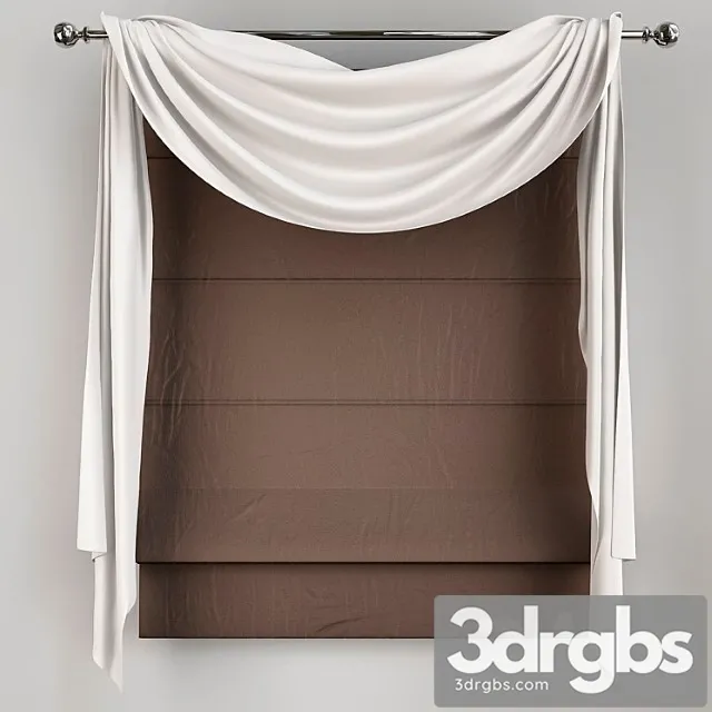 Roman curtain beautiful design 3D Model Download