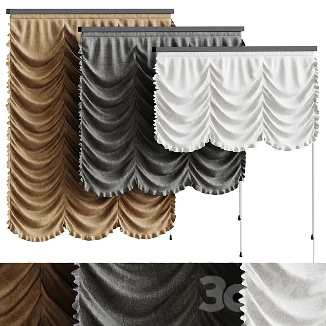 Roman Curtain Collection 3D Model Roman Curtain Collection 3D Model