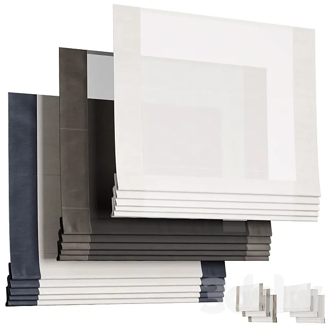 Roman curtain Curtains 3D Model Roman curtain Curtains 3D Model