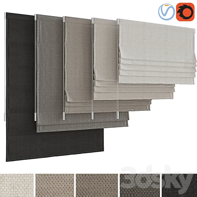 Roman curtain set 16 3DModel