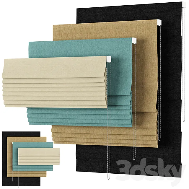 Roman Curtains 03 | English Blinds | Corbridge 3D Model Roman Curtains 03 | English Blinds | Corbridge 3D Model