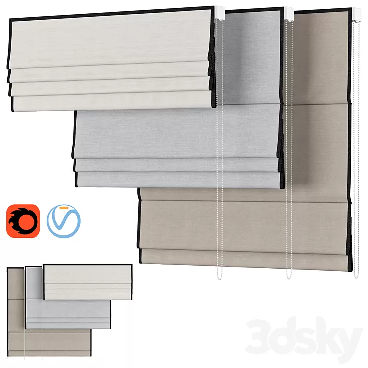 Roman Curtains 134 | Backhausen | Rebbio 3D Model Roman Curtains 134 | Backhausen | Rebbio 3D Model