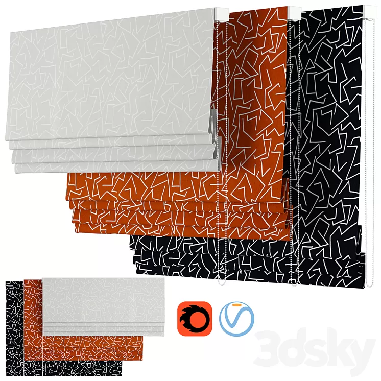 Roman Curtains 179 | Schumacher | Tangent Print 3D Model Free Download