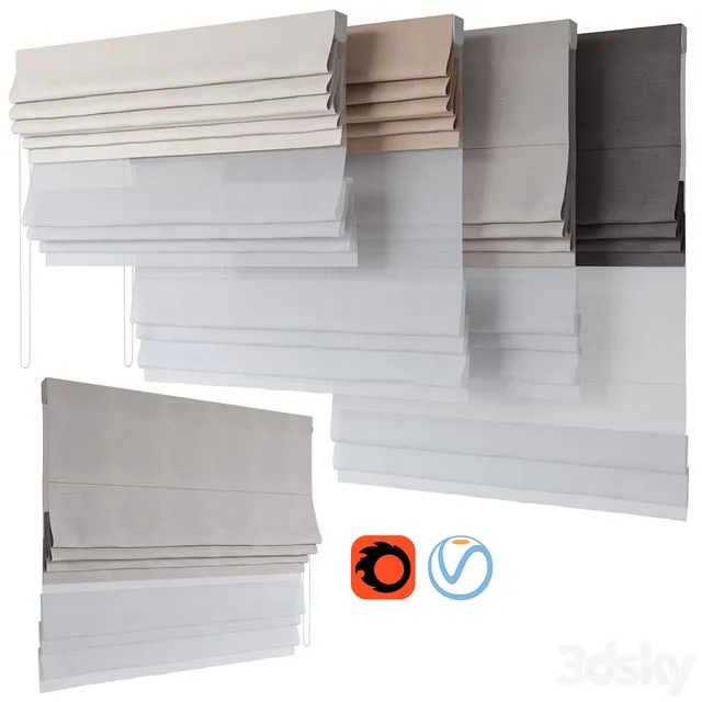 Roman Curtains 190 3D Model