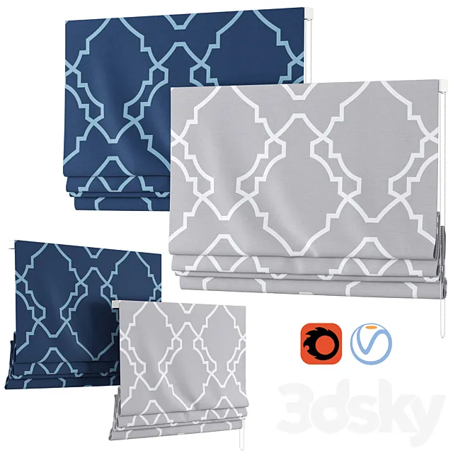 Roman Curtains 21 | Pottery Barn | Trisha geo 3D Model Roman Curtains 21 | Pottery Barn | Trisha geo 3D Model