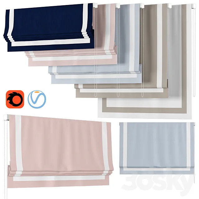 Roman Curtains 54 | Rh Baby & child | APPLIQUÉD FRAME 3D Model Roman Curtains 54 | Rh Baby & child | APPLIQUÉD FRAME 3D Model