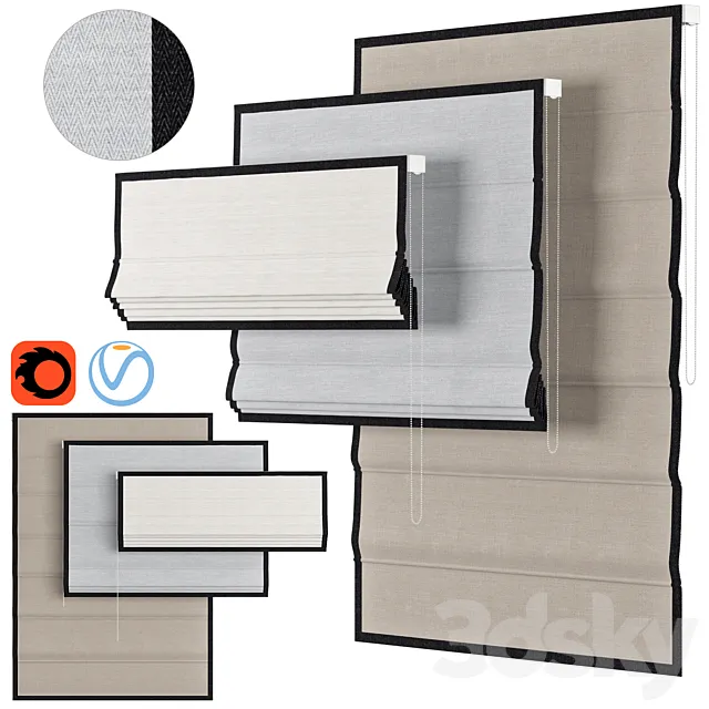 Roman Curtains 67 | Backhausen | Rebbio 3D Model Roman Curtains 67 | Backhausen | Rebbio 3D Model