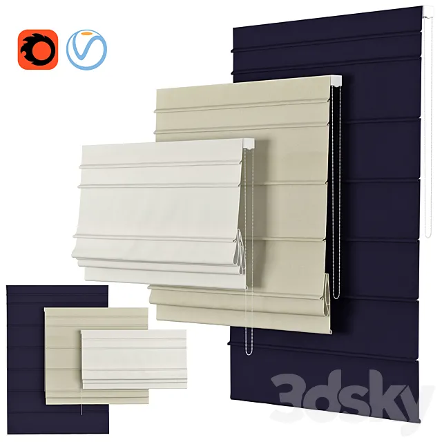 Roman Curtains 72 | Homedepot | Cordless Textured Room Darkening Fabric Roman Shade with Lining 3D Model Roman Curtains 72 | Homedepot | Cordless Textured Room Darkening Fabric Roman Shade with Lining 3D Model