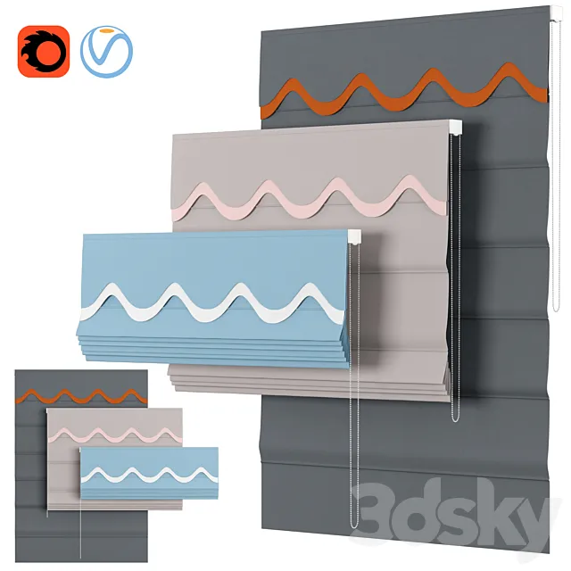 Roman Curtains 93 | Karuilu | Valance 3D Model