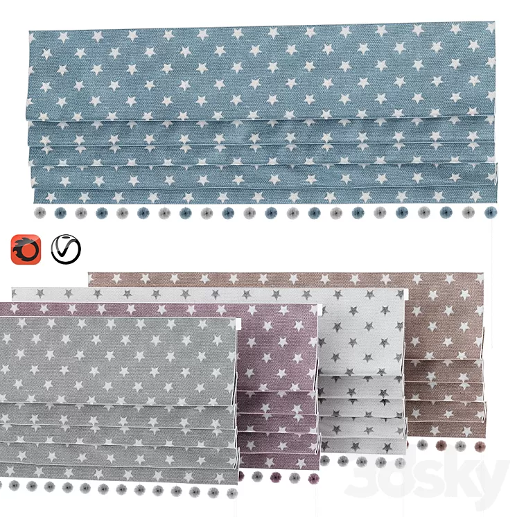 Roman curtains set 02 vray | corona 3D Model Roman curtains set 02 vray | corona 3D Model